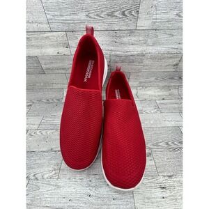Skechers GoWalk Joy Women Sz 9 Red Mesh Slip On Walking Sneakers 15600 Goga Max
